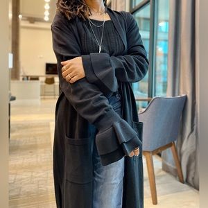 Black Bell Sleeve Pocketed Cardigan Sweater XXL